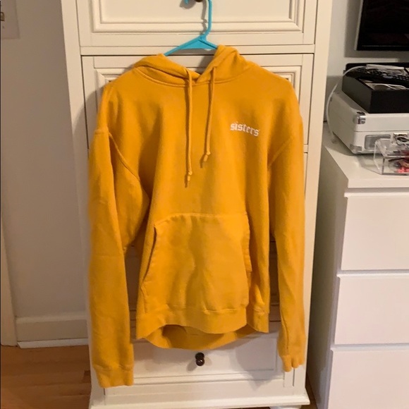 sisters apparel yellow hoodie
